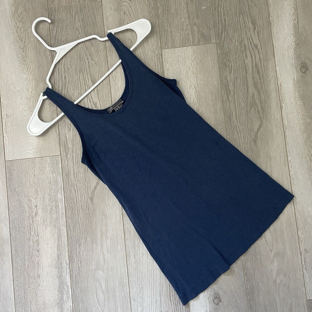 Vince Tank Top scoop neck sleeveless knit womens Navy Blue (small) casual basic